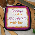 Personalized Seasoned With Love Pot Holder